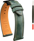 20mm Leather Watch Strap Watch Band for Men, Two Tone Oil-tanned Top Grain Leather Watch Straps 18mm 20mm 21mm 22mm