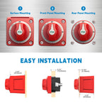 FASTSTORM 12V-48V 300A Waterproof Battery Disconnect Switch with 1FT Cable