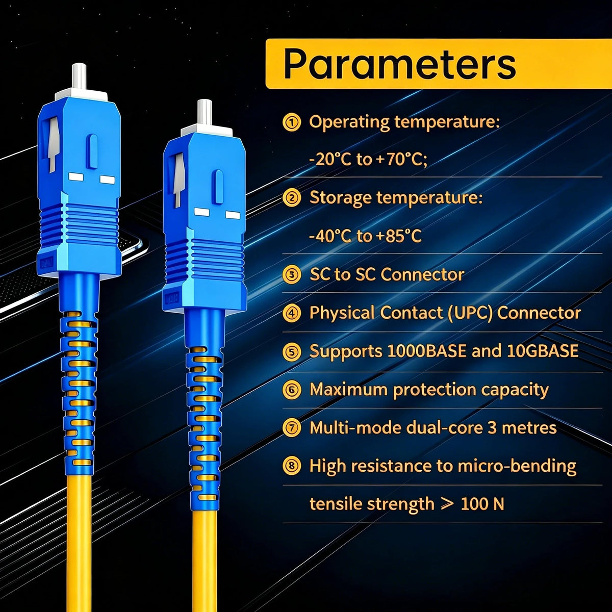 OS2 LSZH SC-SC UPC Fiber Optic Patch Cord 3m/10ft
