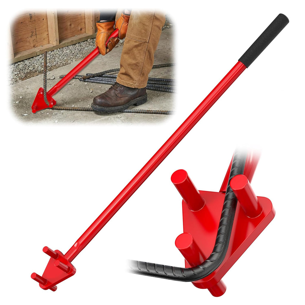 Manual Rebar Bender for 5/8” Rebar Bars, Heavy Duty Hand Operated Bending Machine Style Tool for Flat Bar & Rod