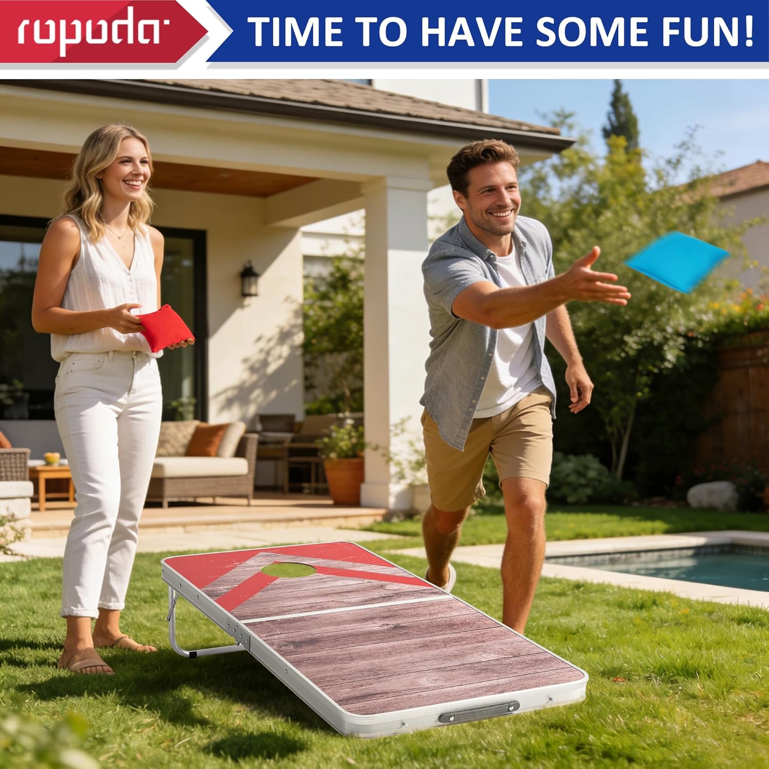 Cornhole Board Set with Score Sheet, 4×2/3×2 FT Regulation Size Corn Hole Games for Adults with Lightweight Aluminum