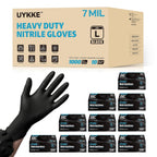 Nitrile Gloves HEAVY DUTY 7 Mil Disposable Rubber Black Gloves XL