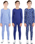 6 Piece Boys Base Layers Set for Kids | Toddler and Kids Moisture Wicking Lightweight Thermal Underwear Set