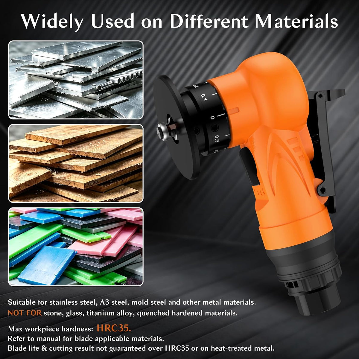 Pneumatic Chamfer Tool, 6 C & 6 R Angle Blades, 30000 RPM- Orange