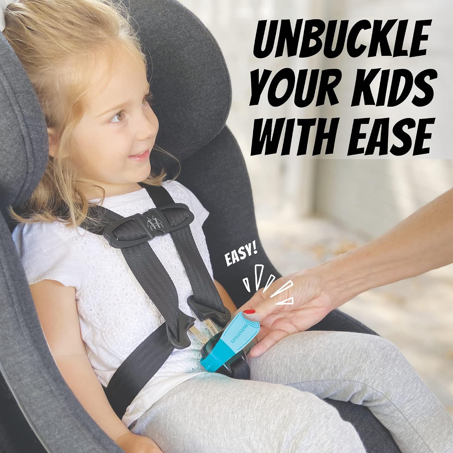 Car Seat Buckle Release Tool - Easy Opener Aid for Arthritis, Long Nails, Older Kids - Button Pusher for Infant