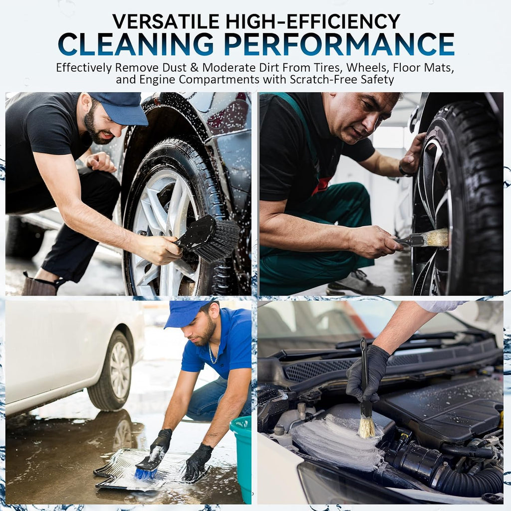Tire Brushes for Cleaning Tires, Car Wheel Brushes for Cleaning Wheels, Rim Cleaner Brush for Car Detailing, Premium