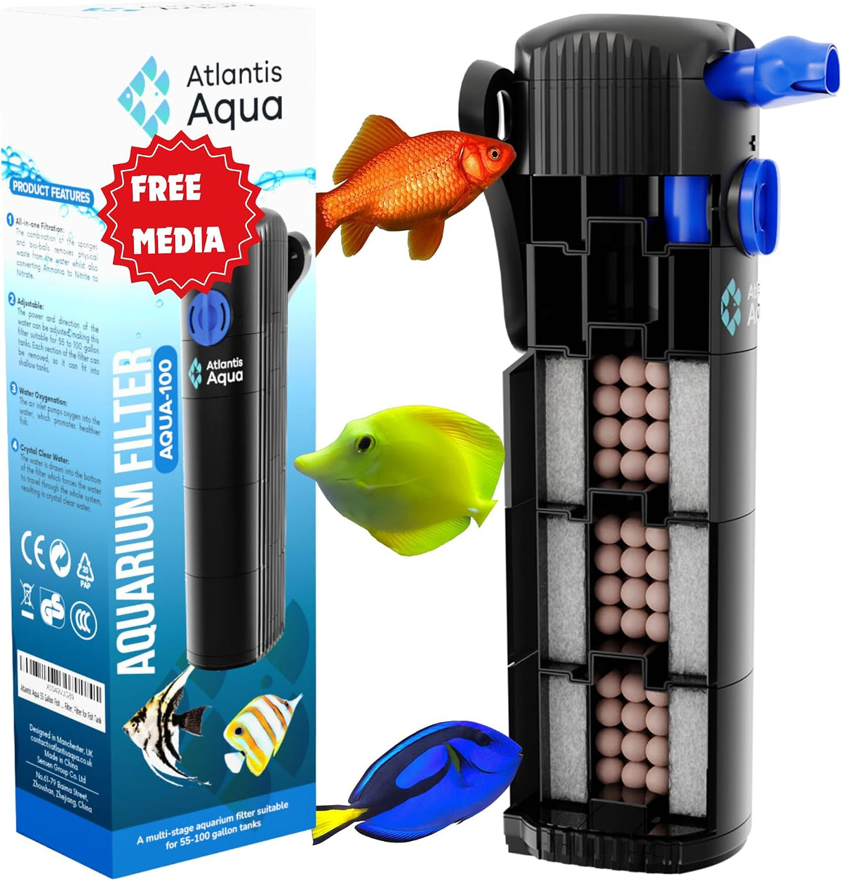 55 Gallon Fish Tank Filter to 100 Gallon Fish Tank Filter | Silent Fish Tank Filter | Large Fish Tank Filter |