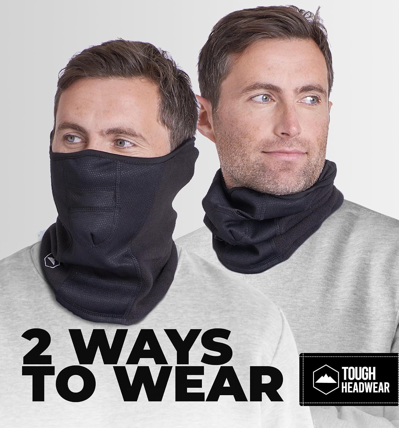 Half Ski Mask - Fleece Lined Winter Face Mask - Stretch Neck Gaiter for Cold Weather Gear - Skiing Accessories