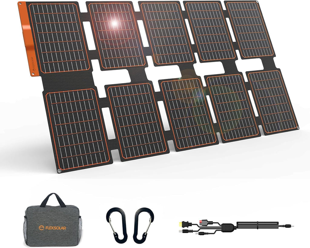 100W Foldable Portable Solar Panel Charger IP67 Waterproof | with PD3.0 USB-C, QC3.0 USB-A & DC Ports; Emergency