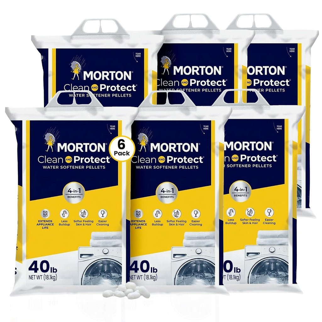 Morton Water Softener Salt Pellets, 40 lb Bags (6 Pack)