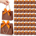 50 Pcs Small Fall Paper Gift Bags with Handles, Orange & Black