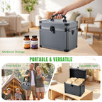 10-inch Lockable Medicine Box with Tray, Medication Lock Box First Aid Box