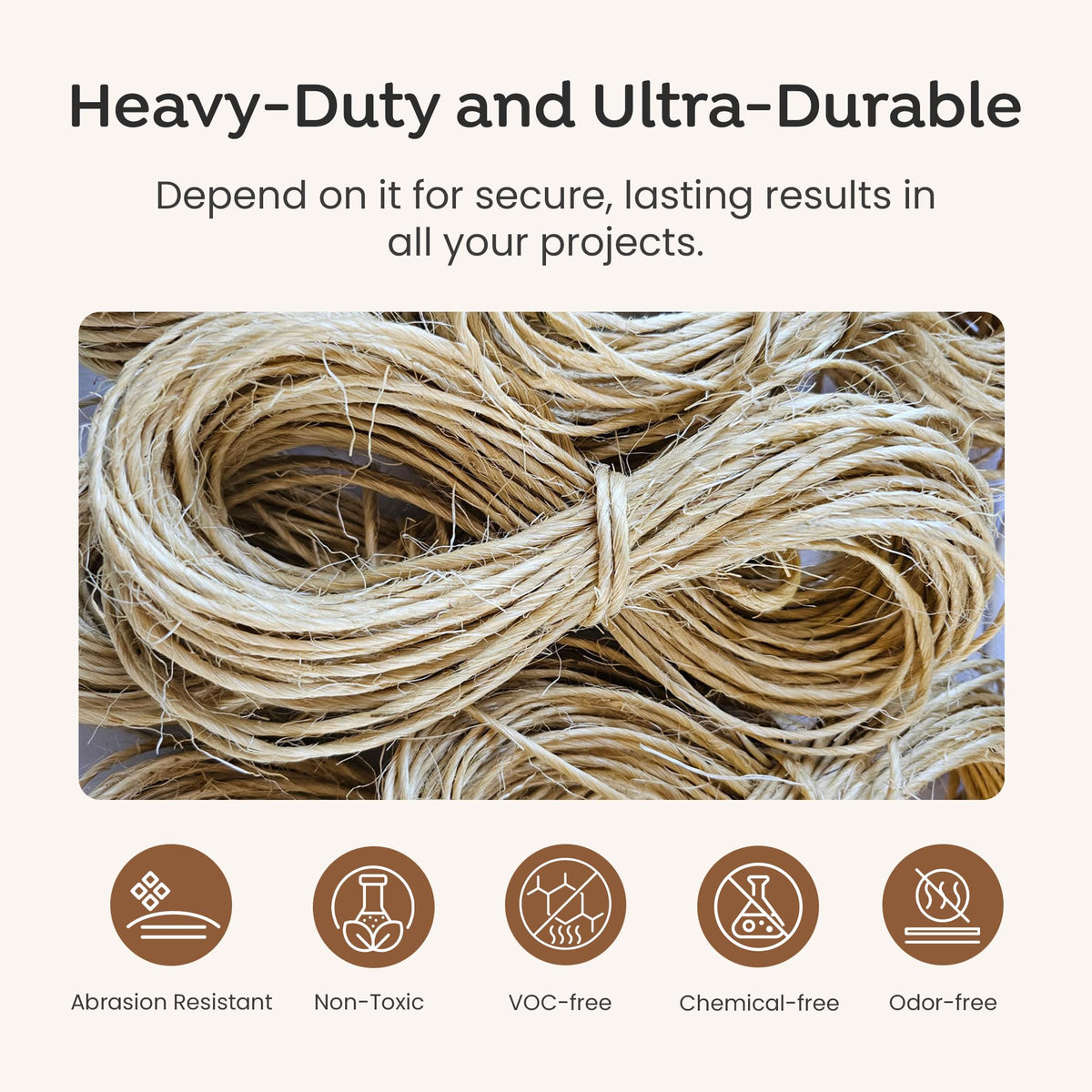 Premium Brazilian 262ft (80m) Coil Sisal Twine, 100% Natural Garden Twine for Plants, Crafts, Gift Wrapping, Packing