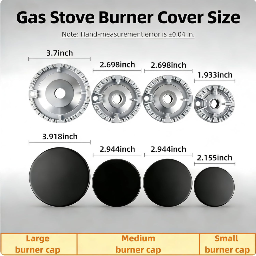 8PCS Upgrade Cooker Hat Set, Hob Burner Crown Flame Cap，Compatible with SABAF