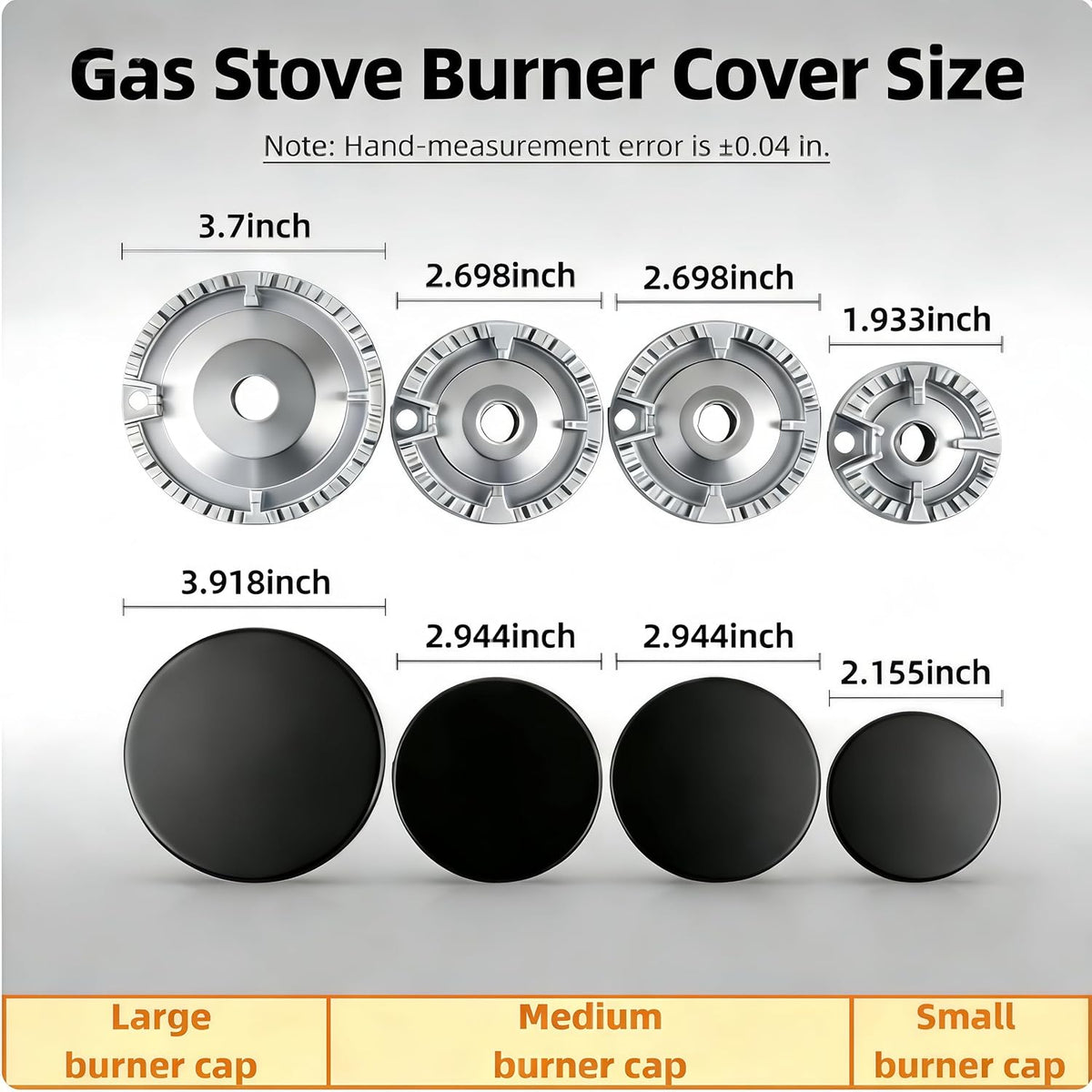 8PCS Upgrade Cooker Hat Set, Hob Burner Crown Flame Cap，Compatible with SABAF