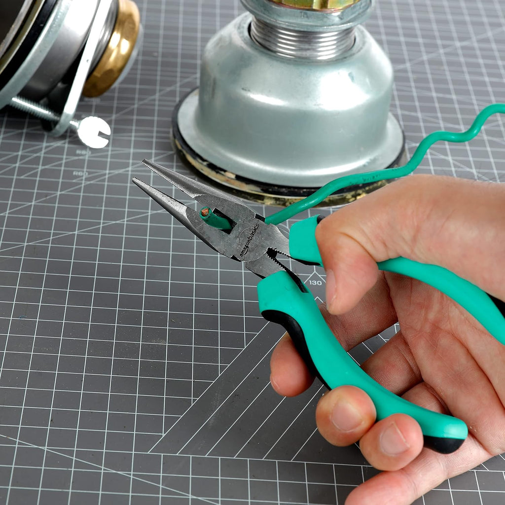104-Piece Home Repair Household Tool Set with Easy Carrying Round Pouch, Portable Hand Tool Kit, Turquoise, 14.4 x