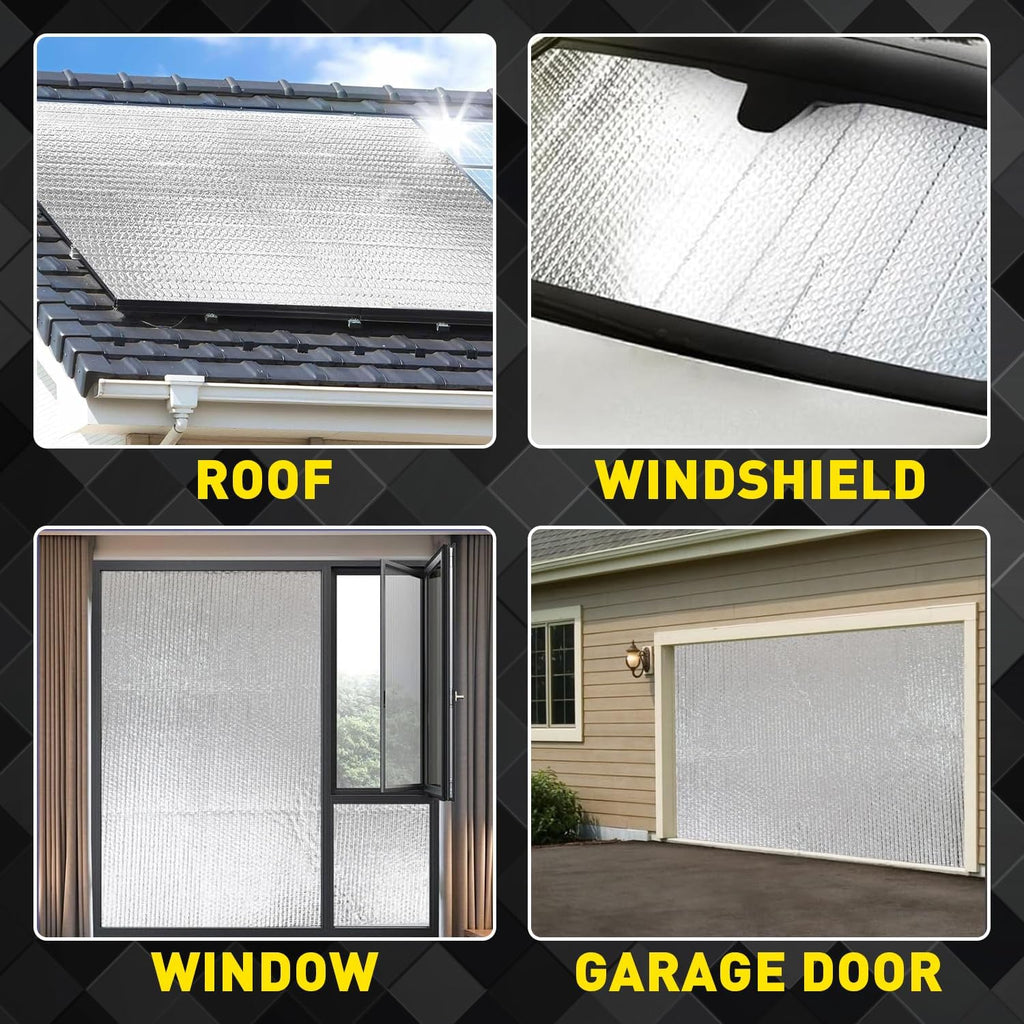 2-Car Garage Door Insulation Kit 16Pcs 24"×48" Reflective Aluminum Foil Double Bubble Panels 6mm Thick Radiant