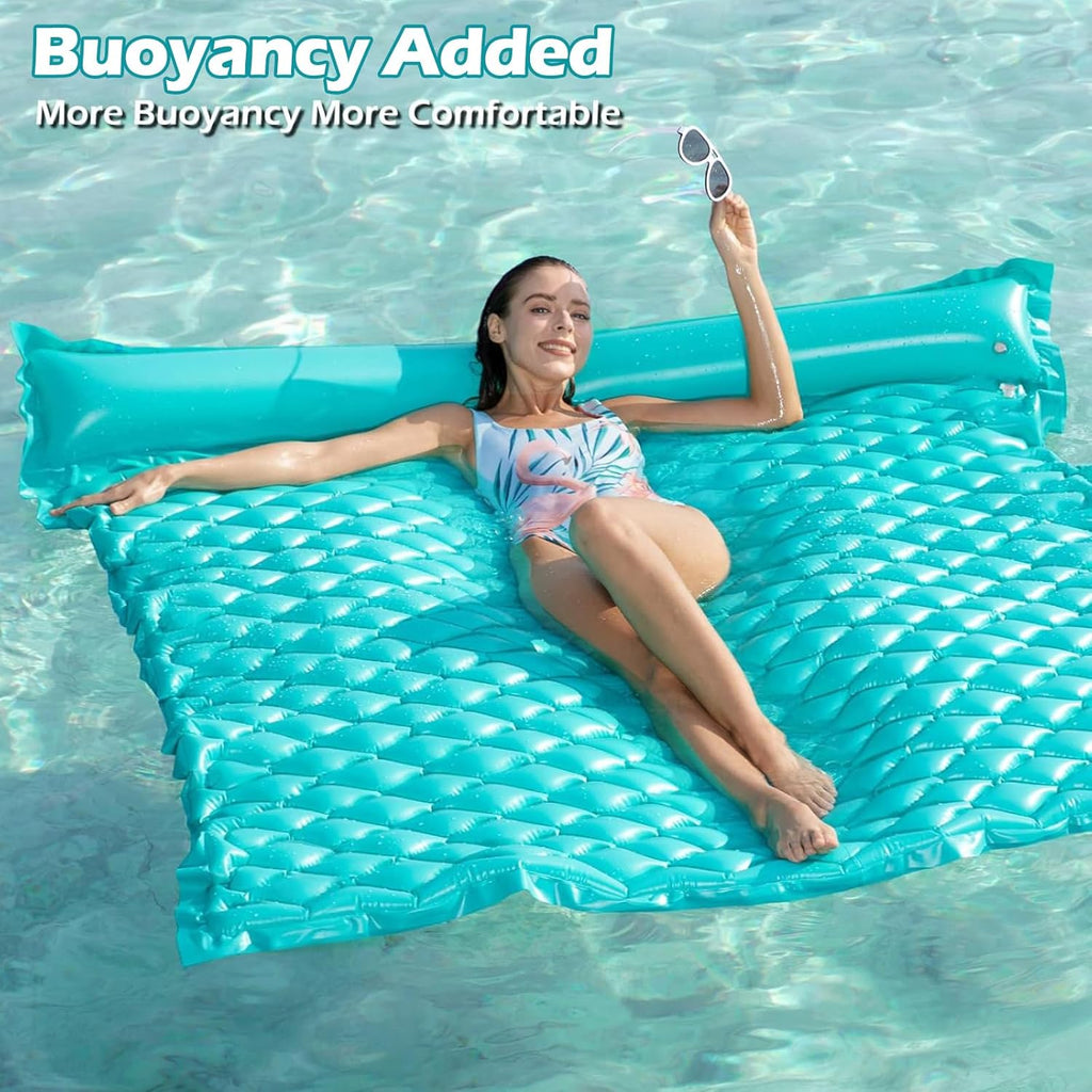 Floating Mat Pool Floats - Giant Inflatable Pool Float Lake Raft Lounge Floating Water Mat for Swimming Pool Floatie
