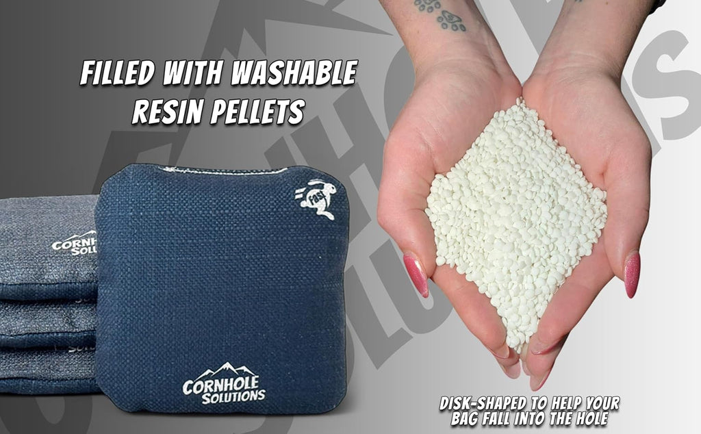Cornhole Bags Set of 4 Regulation Pro Style 6x6 Resin Filled + Tote Bag