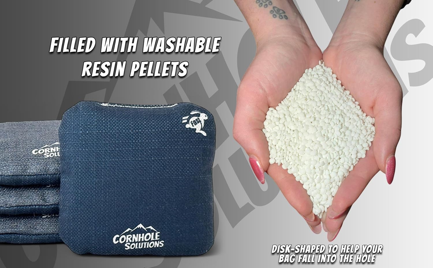 Cornhole Bags Set of 4 Regulation Pro Style 6x6 Resin Filled + Tote Bag