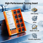 C&CINDOST CNMG120408‑PM Indexable Carbide Turning Inserts Grade CPC3015, CNC Lathe Cutting Tool Inserts with‑PM Chip Breaker for Steel Semi‑Finishing Machining
