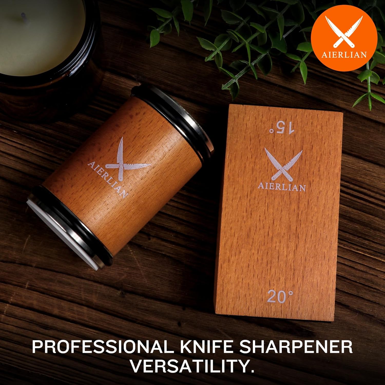 Knife Sharpener Tool, Rolling Knife Sharpener Kit, Knife Sharpening with Diamonds and Ceramic for Steel of Any