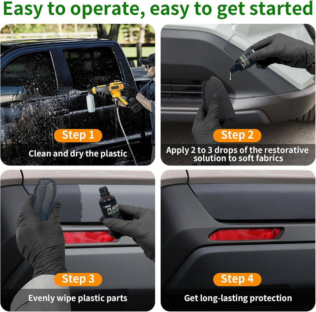 Plastic Restorer for Cars, Black Trim Restorer Car Plastic Restorers Black Crystal Coating for Automotive Parts