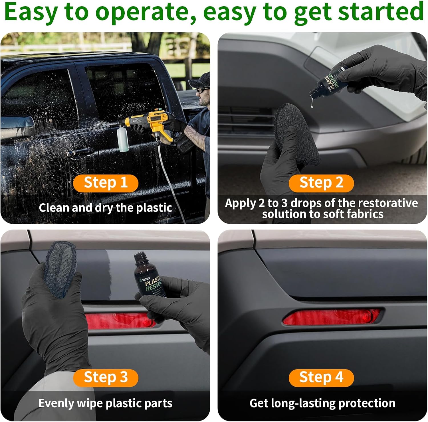 Plastic Restorer for Cars, Black Trim Restorer Car Plastic Restorers Black Crystal Coating for Automotive Parts