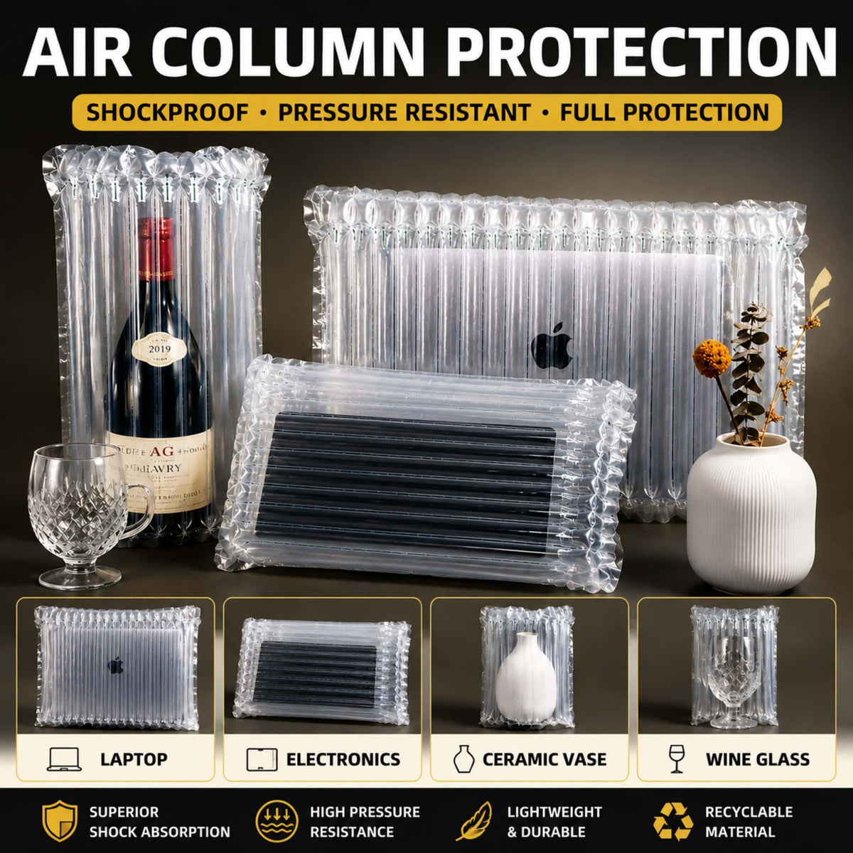 15.8" x 164' Large Bubble Cushioning wrap, Inflatable Air Column Shipping