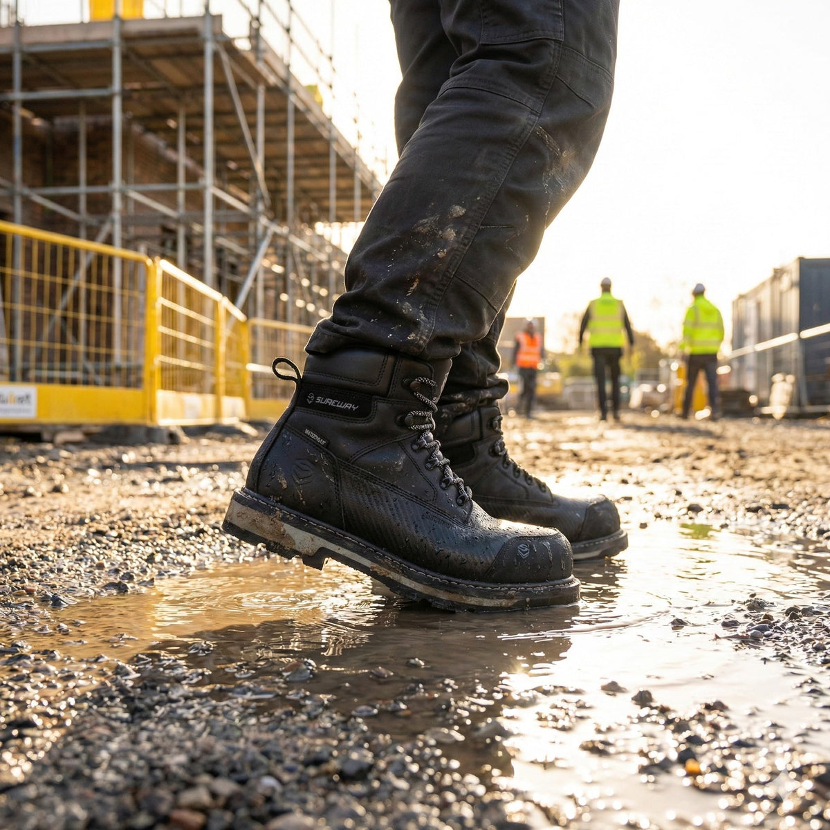 Men's 6 Inch Waterproof Soft/Composite Toe Leather Work Boots