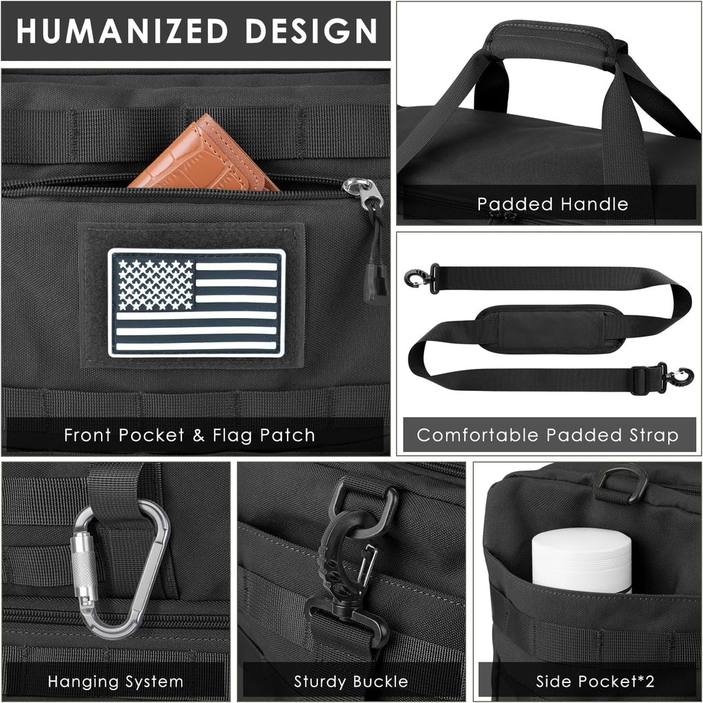 Gym Bag for Men Women, Carry on Luggage 22x14x9 Airline Approved, Tactical Travel Duffle Bag with Toiletry Bag and