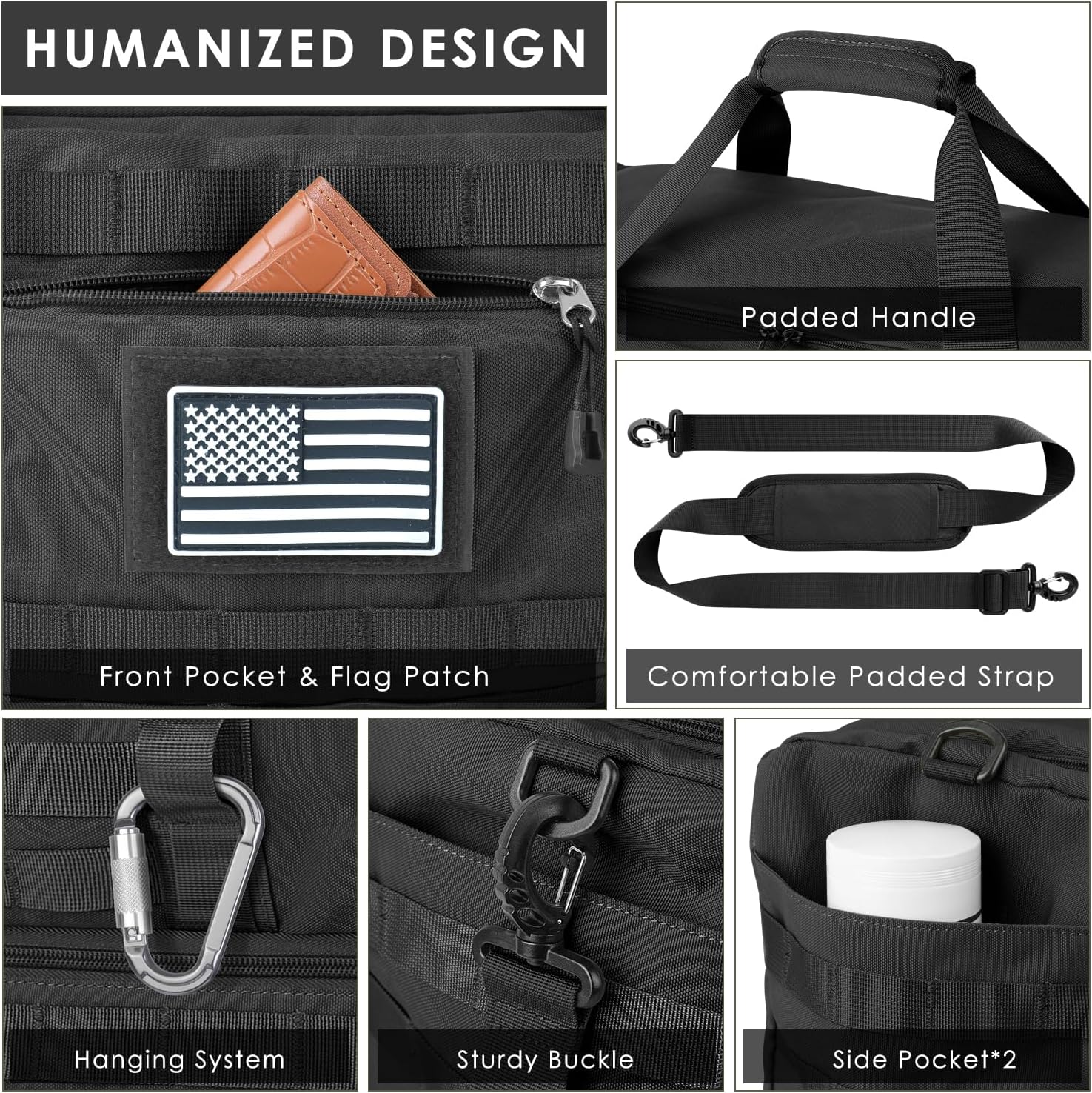 Gym Bag for Men Women, Carry on Luggage 22x14x9 Airline Approved, Tactical Travel Duffle Bag with Toiletry Bag and