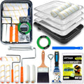 King Origin 20 Piece Paint Roller Kit, Paint Roller Covers 9-inch & 6-inch, Paint Brush, Paint Tray Liners &