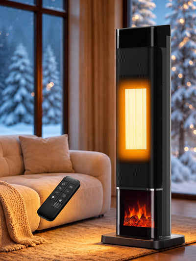 Space Heaters for Indoor Use, 1500W Electric Room Heater for Large Room with Thermostat, 120° Oscillation&Child Lock
