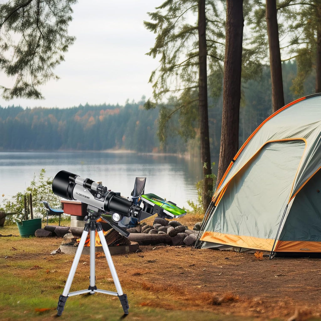 Telescope 70mm Aperture 400mm Astronomical Refracting Telescopes - Travel Telescope with Tripod, Phone Adapter(Silver)