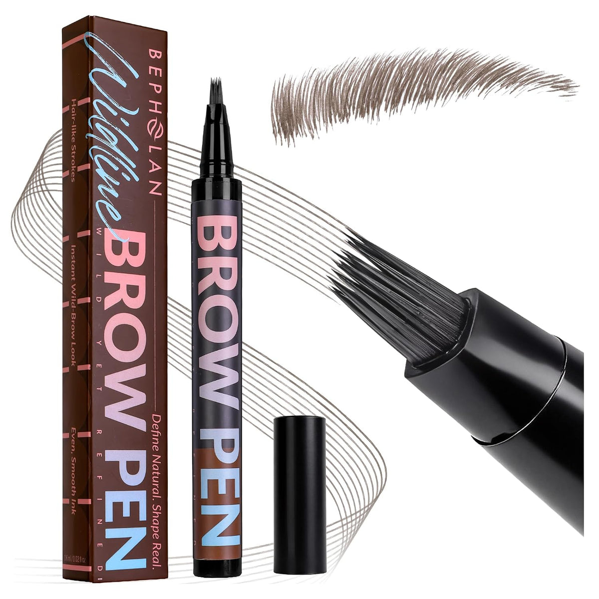 4D Liquid Eyebrow Pen Waterproof hair-like strokes Dark Brown 33