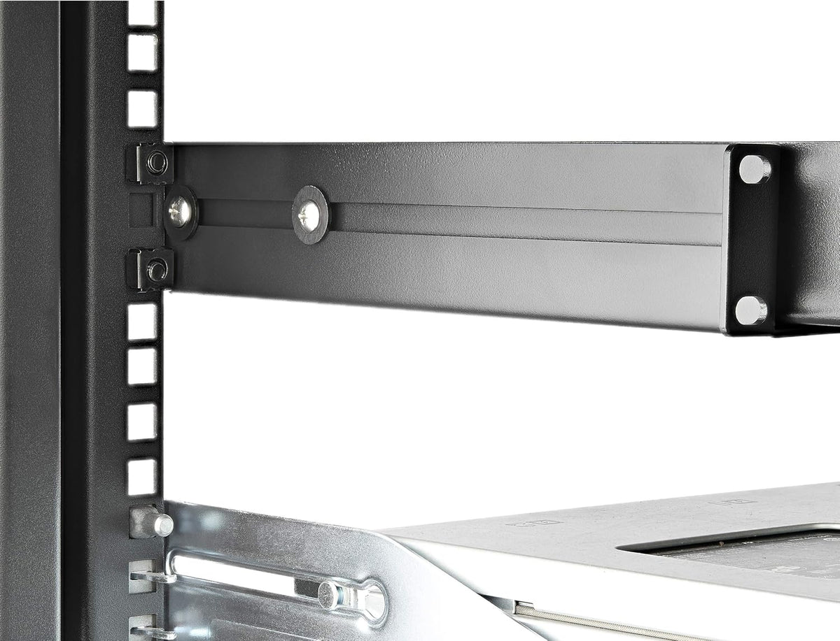 StarTech 1U 4-Post Rack Rails, 19in, 24-36in, 200lb/90kg, Cold-Rolled Steel, Black