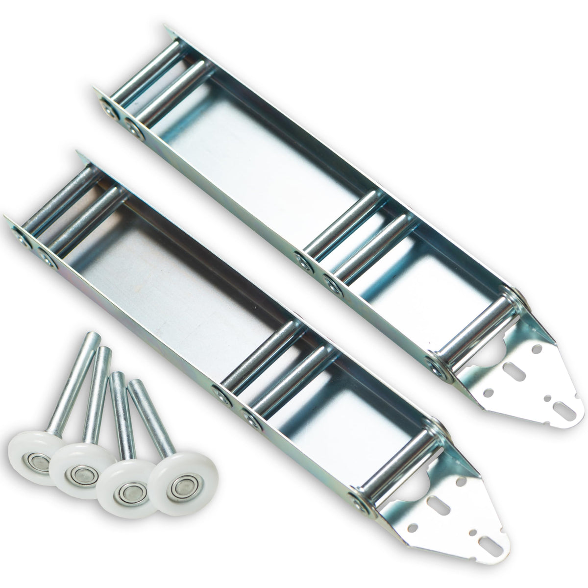 Garage Door Quick Turn Top Brackets with 4 Steel Rollers, 2 Pack