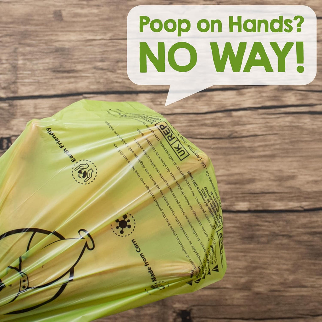 Dog Poop Bags Rolls with OK biobased Certified, 360 Pet Waste Bags, 100% Leak Proof Extra Thick and Strong Corn