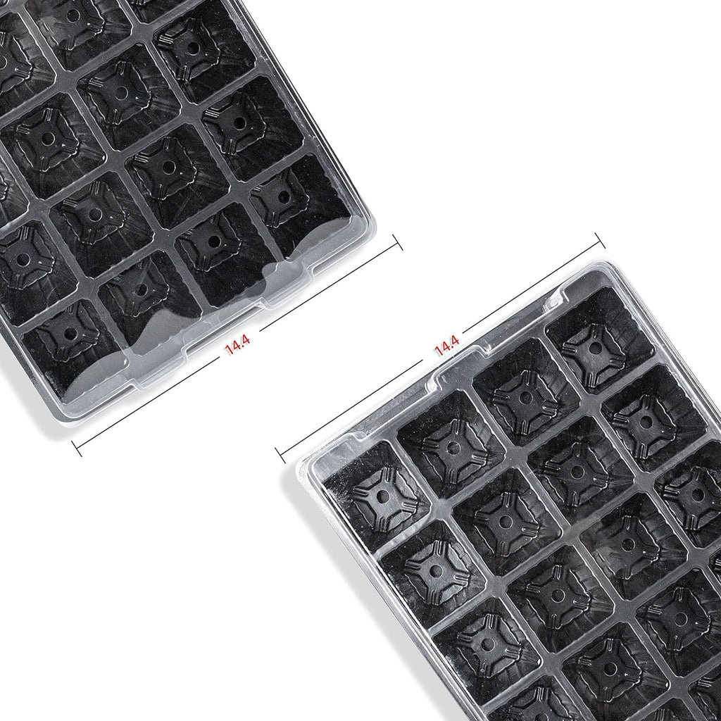 10 Pack -240 Cells -24 Grow Trays with Humidity Dome and Cell Insert - Mini Propagator for Seed Starting and Growing