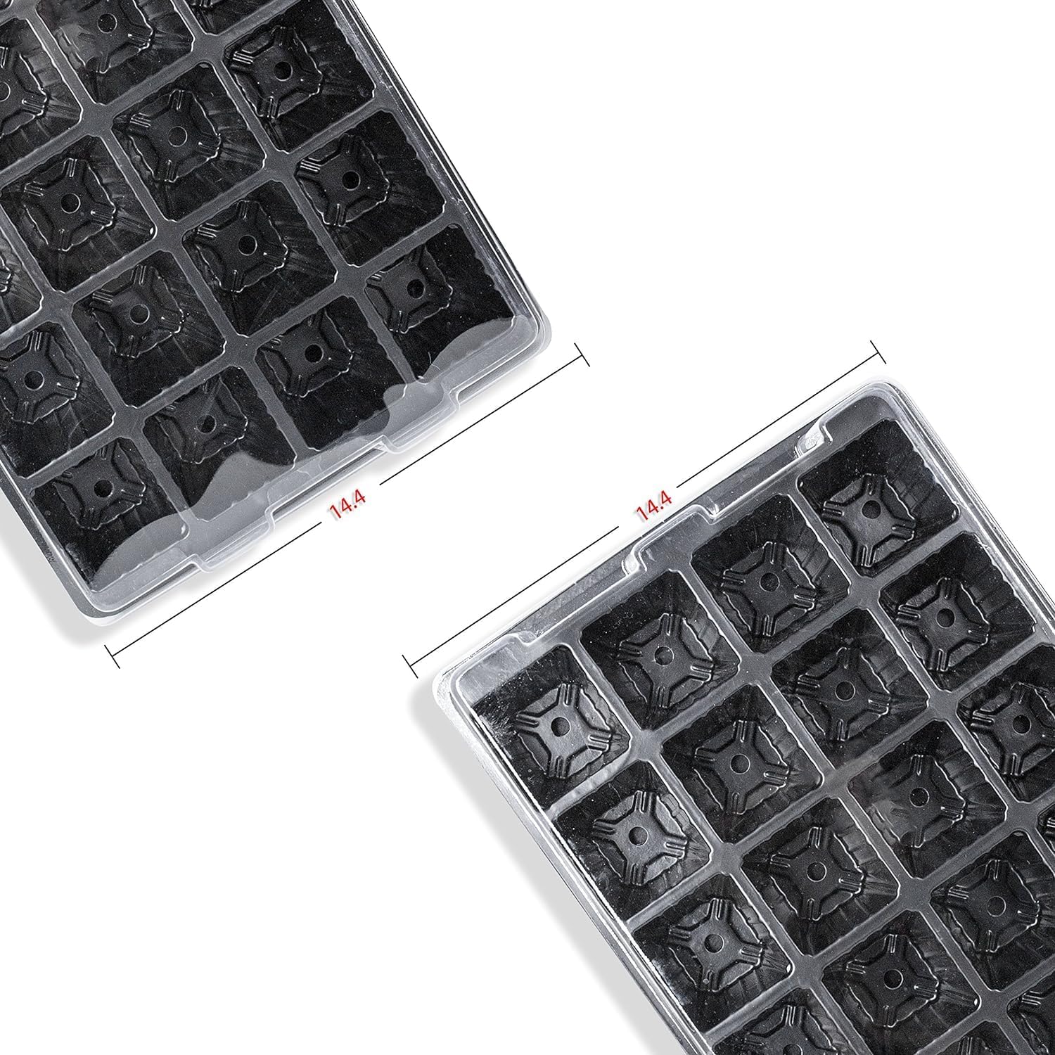 10 Pack -240 Cells -24 Grow Trays with Humidity Dome and Cell Insert - Mini Propagator for Seed Starting and Growing