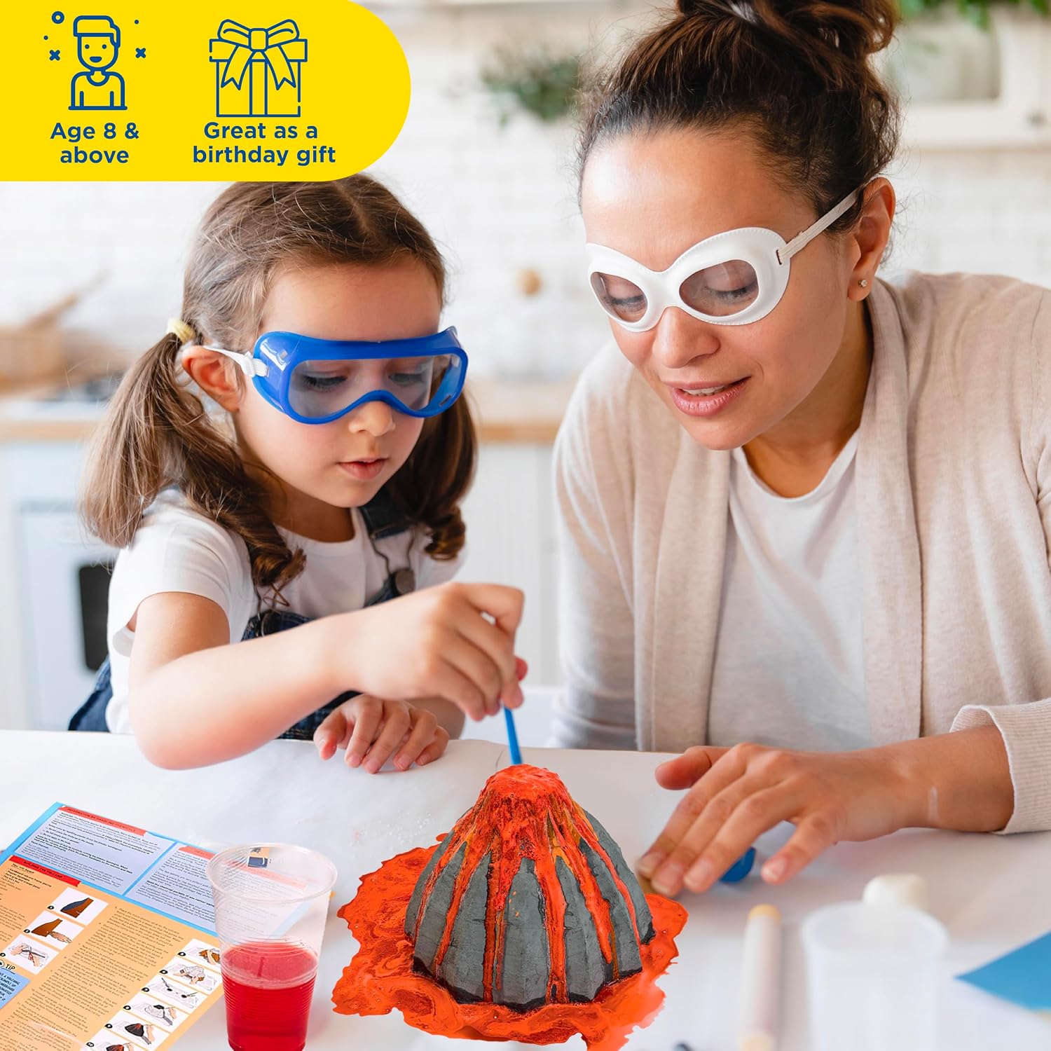 Thames & Kosmos Massive Erupting Volcano STEM Kit | DIY Giant Volcano Model, 1-Foot Tall | Includes Materials for
