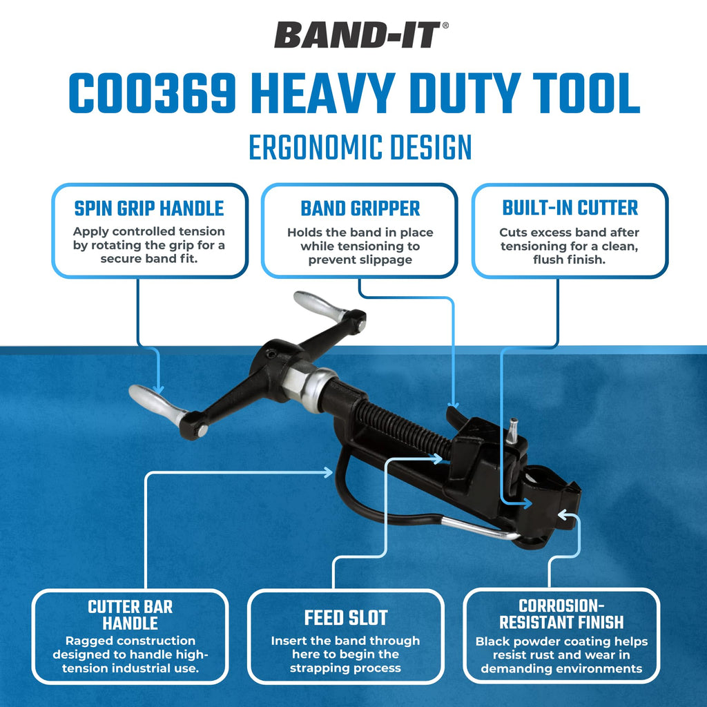 C00369 Heavy Duty Banding Tool, Strapping Tensioner with Cutter