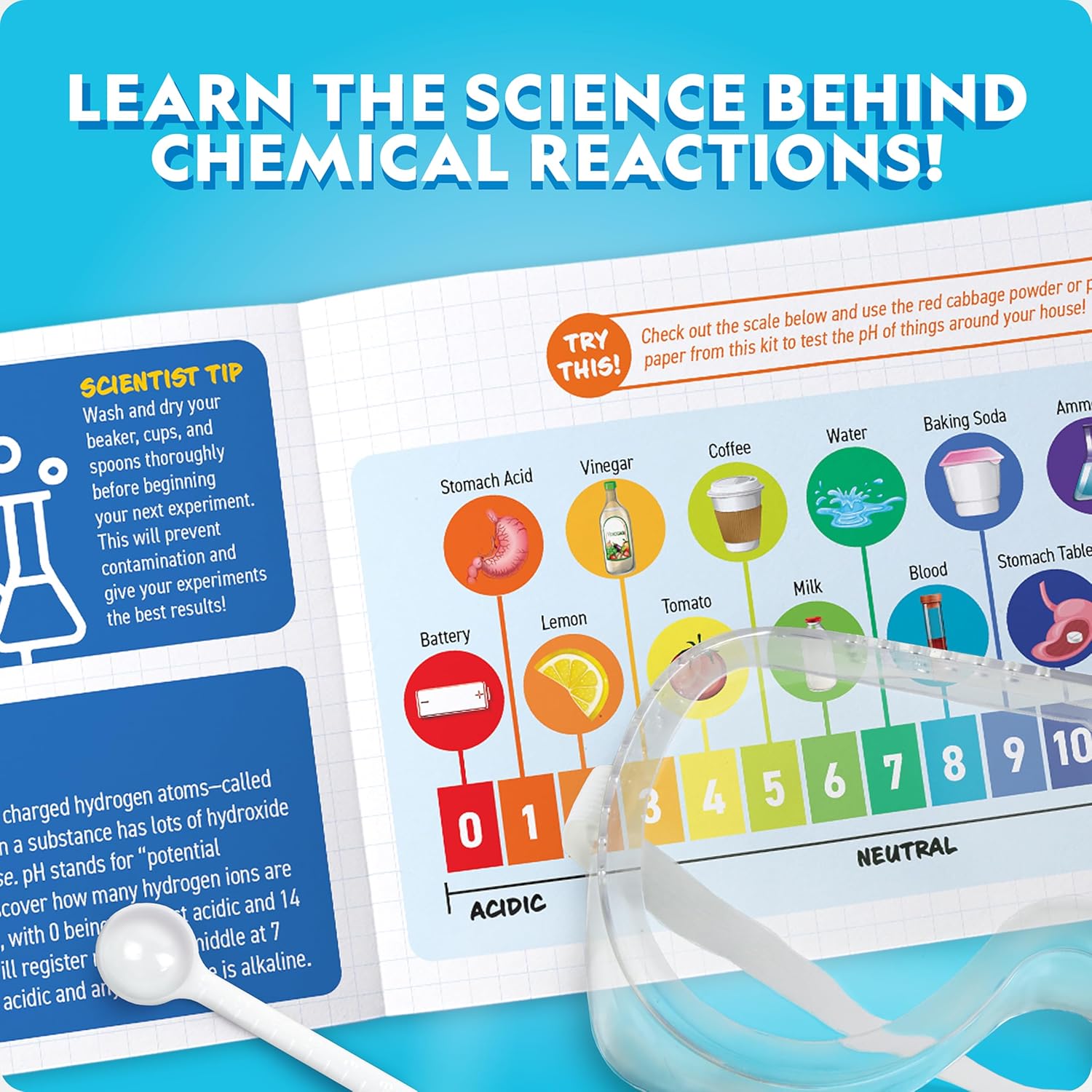 National Geographic Amazing Chemistry Set with 100+ Experiments Ages 8-12 | Crystal Growing, Chemical Reactions, STEM