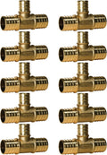 10 Pack XFITTING 1 in x 1 in x 3/4 in Pex Reducing Tee, Pex B Crimp