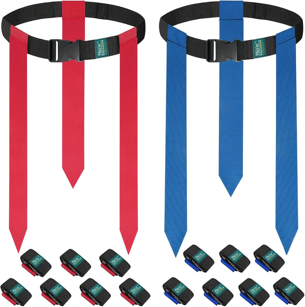 Flag Football Belts, 10 Player Flag Football Set with 30 Flags For Kids Youth And Adults Training Equipment