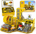 100PCS Magnetic Tiles-Engineering Theme, Mini Magnet Building Tiles, STEM Educational 3D Blocks with 2 Figures