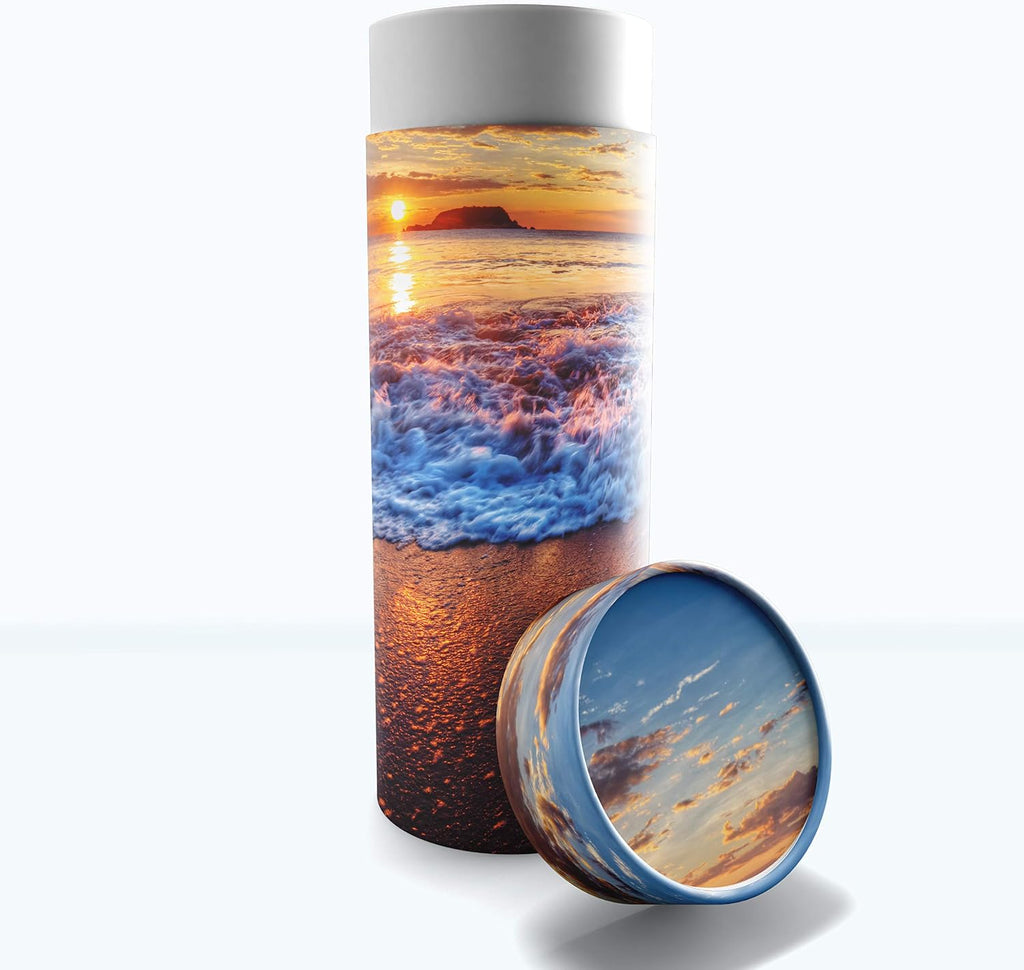 Hawaiian Sunset Scattering Urn Eco Friendly Adult - Bisodegradable & Cremation Urn for Adult Ashes - Scattering Tube