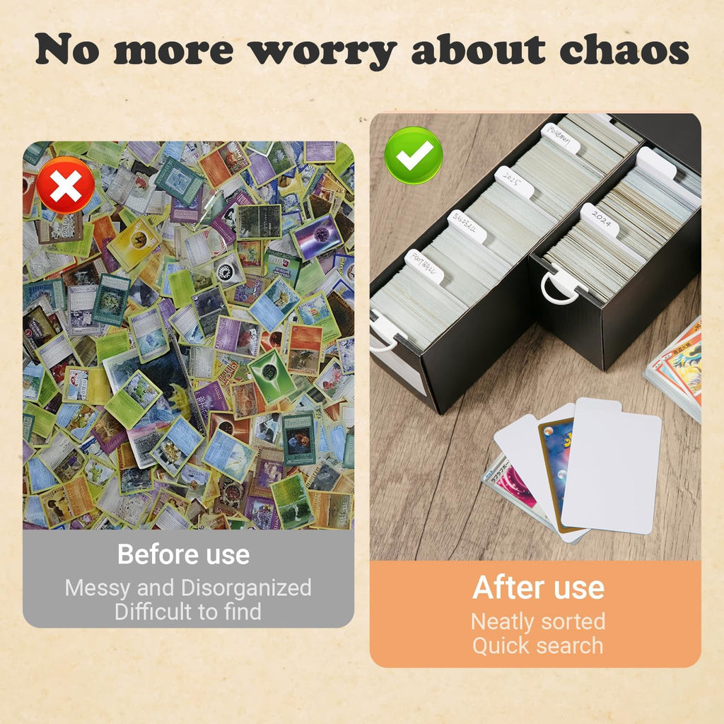 200PCS Sports Trading Card Dividers Vertical for Card Box | White Paper Cards Divider for Standard MTG/TCG/PKMN/Game