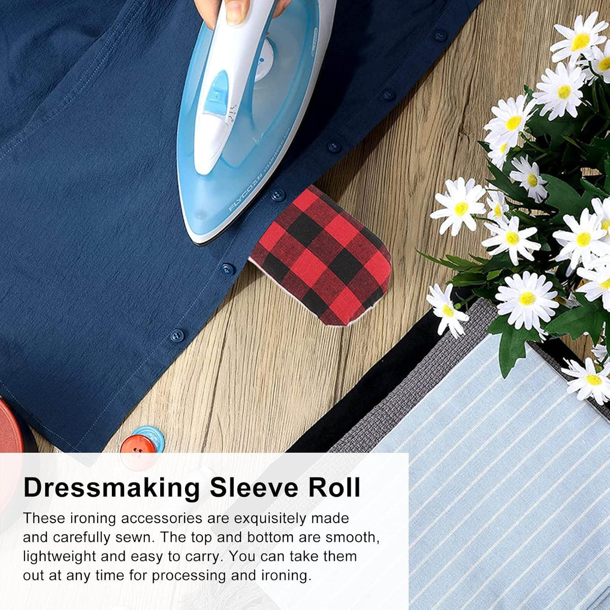 Tailor Ham Seam Roll, 2-Piece Set for Curved Seam Ironing, Dressmaking Sleeve Roll, Reusable Pressing Tool for